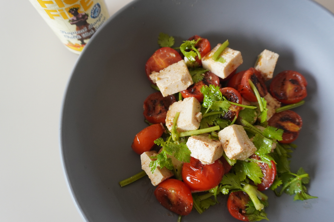 Continuing from Yesterday: Seared Tomato and Tofu Salad with a Tropical Kick